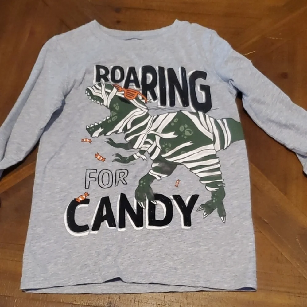 Carter's Long Sleeve Tee with Dinosaur and Candy Design